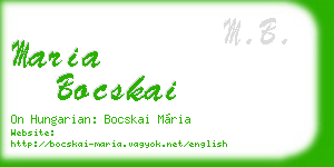maria bocskai business card